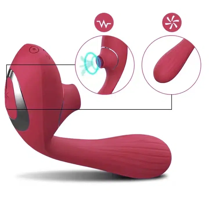Dual Clitoral & G-Spot Stimulator with Suction – Rechargeable Silicone Rabbit Vibrator for Women (UK Discreet Delivery) CMT31